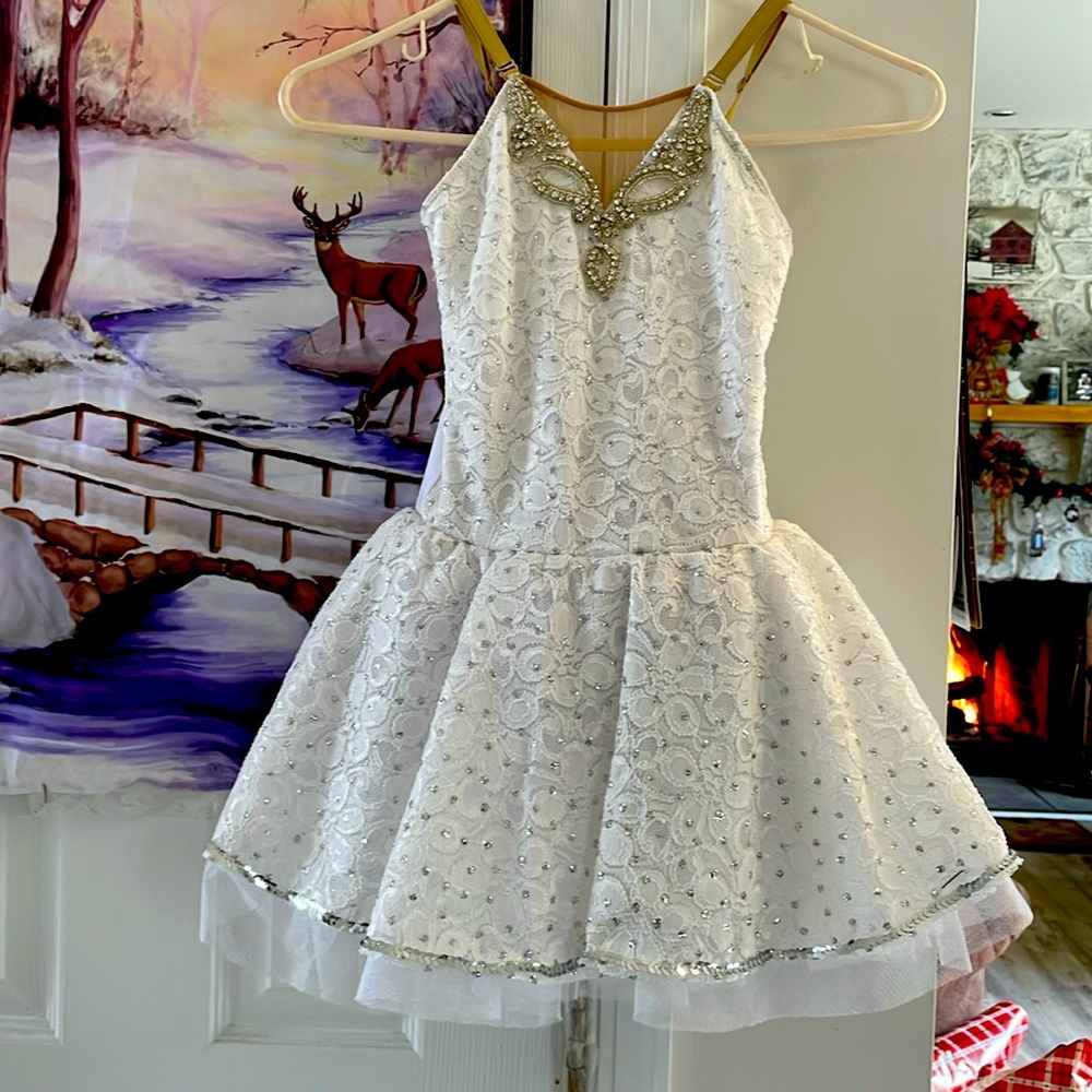 Silver & white dance/skating costume